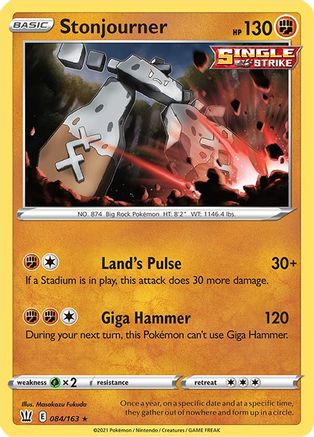 Stonjourner 84/163 - Battle Styles - Premium Pokemon Single from Nintendo - Just $0.50! Shop now at Game Crave Tournament Store