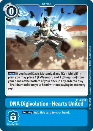 DNA Digivolution - Hearts United (Special Release Memorial Pack) (P-022) - Digimon Promotion Cards - Premium Digimon Single from Bandai - Just $0.11! Shop now at Game Crave Tournament Store