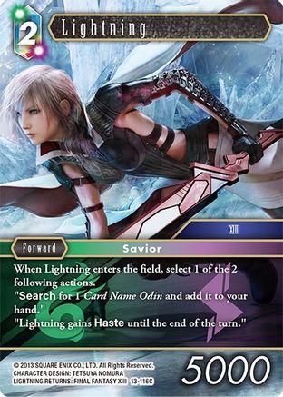 Lightning - 13-116C (OPUS XIII: CRYSTAL RADIANCE) Foil - Premium Final Fantasy Single from Opus XIII: Crystal Radiance - Just $5.03! Shop now at Game Crave Tournament Store