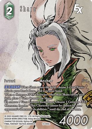 Shara (Full Art) (OPUS XIII: CRYSTAL RADIANCE) Foil - Premium Final Fantasy Single from Opus XIII: Crystal Radiance - Just $16.18! Shop now at Game Crave Tournament Store