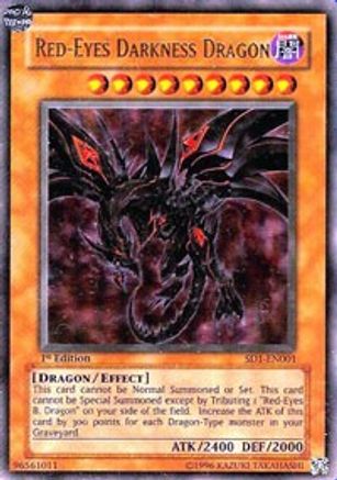 Red-Eyes Darkness Dragon (SD1-EN001) - Structure Deck: Dragon's Roar Unlimited - Premium Yugioh Single from Konami - Just $1.77! Shop now at Game Crave Tournament Store