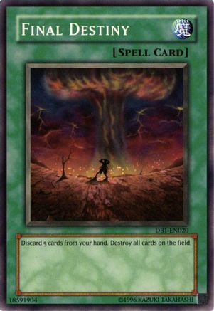 Final Destiny (DB1-EN020) - Dark Beginning 1 Unlimited - Premium Yugioh Single from Konami - Just $0.25! Shop now at Game Crave Tournament Store