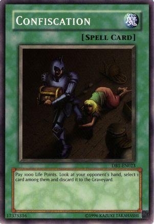 Confiscation (DB1-EN023) - Dark Beginning 1 Unlimited - Premium Yugioh Single from Konami - Just $0.90! Shop now at Game Crave Tournament Store
