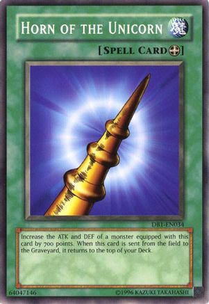 Horn of the Unicorn (DB1-EN034) - Dark Beginning 1 Unlimited - Premium Yugioh Single from Konami - Just $0.25! Shop now at Game Crave Tournament Store