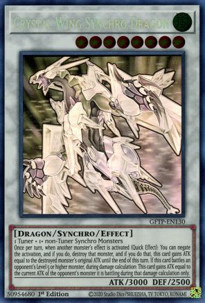 Crystal Wing Synchro Dragon (Ghost Rare) (GFTP-EN130) - Ghosts From the Past 1st Edition - Premium Yugioh Single from Konami - Just $62.44! Shop now at Game Crave Tournament Store