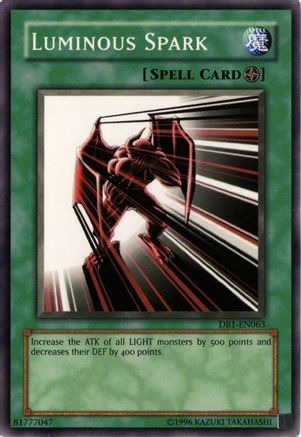 Luminous Spark (DB1-EN063) - Dark Beginning 1 Unlimited - Premium Yugioh Single from Konami - Just $0.08! Shop now at Game Crave Tournament Store