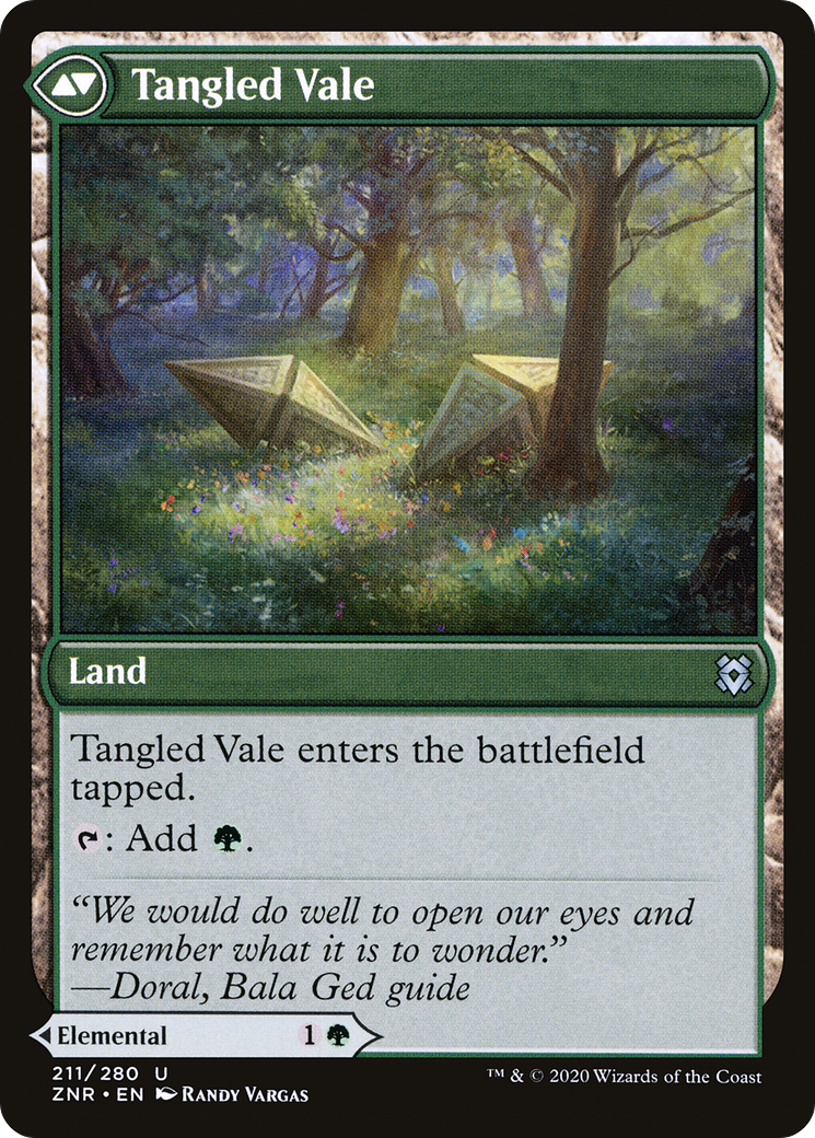 Tangled Florahedron // Tangled Vale (ZNR-211) - Zendikar Rising - Premium MTG Single from Wizards of the Coast - Just $0.21! Shop now at Game Crave Tournament Store