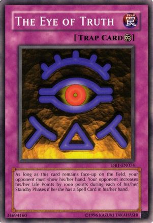 The Eye of Truth (DB1-EN074) - Dark Beginning 1 Unlimited - Premium Yugioh Single from Konami - Just $0.25! Shop now at Game Crave Tournament Store