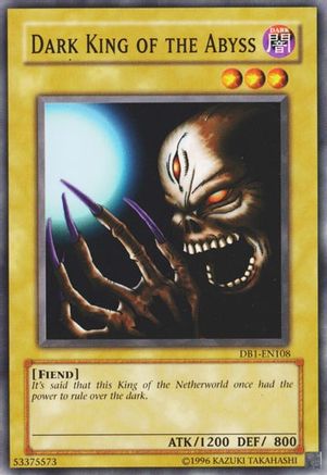 Dark King of the Abyss (DB1-EN108) - Dark Beginning 1 Unlimited - Premium Yugioh Single from Konami - Just $0.25! Shop now at Game Crave Tournament Store