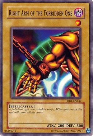 Right Arm of the Forbidden One (DB1-EN137) - Dark Beginning 1 Unlimited - Premium Yugioh Single from Konami - Just $2.36! Shop now at Game Crave Tournament Store