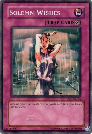 Solemn Wishes (DB1-EN174) - Dark Beginning 1 Unlimited - Premium Yugioh Single from Konami - Just $0.22! Shop now at Game Crave Tournament Store