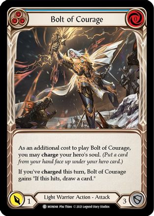 Bolt of Courage (Blue) (MON044) - Monarch Unlimited Edition Rainbow Foil - Premium Flesh And Blood Single from Legend Story Studios - Just $0.18! Shop now at Game Crave Tournament Store