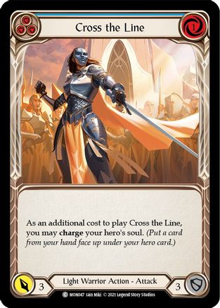 Cross the Line (Blue) (MON047) - Monarch 1st Edition Rainbow Foil - Premium Flesh And Blood Single from Legend Story Studios - Just $0.25! Shop now at Game Crave Tournament Store