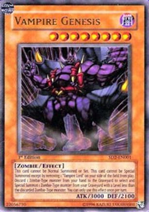 Vampire Genesis (SD2-EN001) - Structure Deck: Zombie Madness 1st Edition - Premium Yugioh Single from Konami - Just $0.59! Shop now at Game Crave Tournament Store