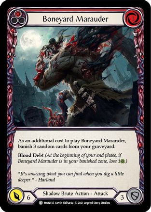 Boneyard Marauder (Red) (MON135) - Monarch Unlimited Edition Rainbow Foil - Premium Flesh And Blood Single from Legend Story Studios - Just $0.09! Shop now at Game Crave Tournament Store