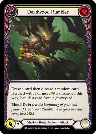 Deadwood Rumbler (Yellow) (MON139) - Monarch 1st Edition Rainbow Foil - Premium Flesh And Blood Single from Legend Story Studios - Just $1.06! Shop now at Game Crave Tournament Store