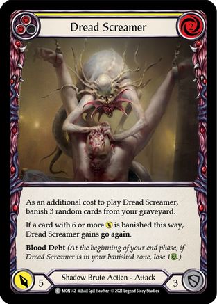 Dread Screamer (Yellow) (MON142) - Monarch Unlimited Edition Rainbow Foil - Premium Flesh And Blood Single from Legend Story Studios - Just $0.08! Shop now at Game Crave Tournament Store