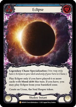 Eclipse (MON190) - Monarch Unlimited Edition Rainbow Foil - Premium Flesh And Blood Single from Legend Story Studios - Just $3.02! Shop now at Game Crave Tournament Store