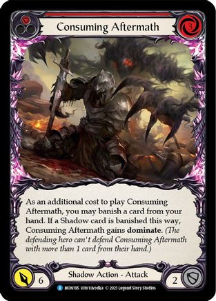 Consuming Aftermath (Red) (MON195) - Monarch Unlimited Edition Rainbow Foil - Premium Flesh And Blood Single from Legend Story Studios - Just $0.25! Shop now at Game Crave Tournament Store