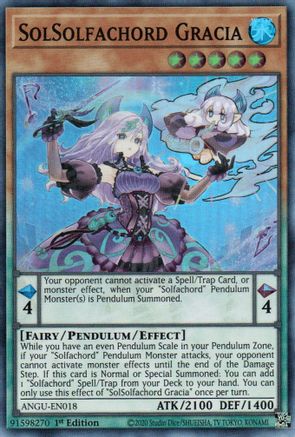 SolSolfachord Gracia (ANGU-EN018) - Ancient Guardians 1st Edition - Premium Yugioh Single from Konami - Just $0.25! Shop now at Game Crave Tournament Store