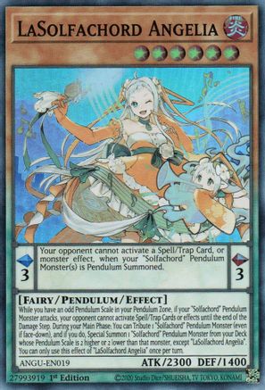 LaSolfachord Angelia (ANGU-EN019) - Ancient Guardians 1st Edition - Premium Yugioh Single from Konami - Just $0.25! Shop now at Game Crave Tournament Store