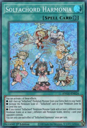 Solfachord Harmonia (ANGU-EN024) - Ancient Guardians 1st Edition - Premium Yugioh Single from Konami - Just $0.25! Shop now at Game Crave Tournament Store