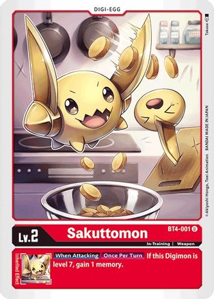 Sakuttomon (BT4-001) - Great Legend - Premium Digimon Single from Bandai - Just $0.08! Shop now at Game Crave Tournament Store