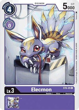 Elecmon (ST6-05) - Starter Deck 06: Venomous Violet - Premium Digimon Single from Bandai - Just $0.25! Shop now at Game Crave Tournament Store