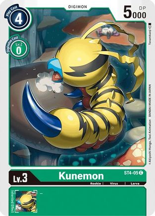Kunemon (ST4-05) - Starter Deck 04: Giga Green - Premium Digimon Single from Bandai - Just $0.25! Shop now at Game Crave Tournament Store