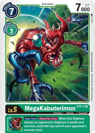 MegaKabuterimon (ST4-11) - Starter Deck 04: Giga Green - Premium Digimon Single from Bandai - Just $1.26! Shop now at Game Crave Tournament Store