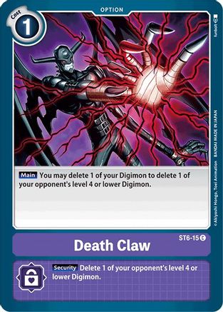 Death Claw (ST6-15) - Starter Deck 06: Venomous Violet - Premium Digimon Single from Bandai - Just $0.08! Shop now at Game Crave Tournament Store