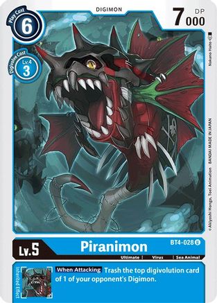 Piranimon (BT4-028) - Great Legend - Premium Digimon Single from Bandai - Just $0.08! Shop now at Game Crave Tournament Store