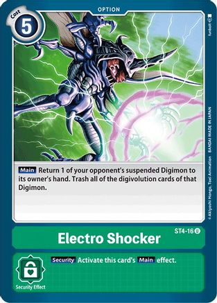Electro Shocker (ST4-16) - Starter Deck 04: Giga Green - Premium Digimon Single from Bandai - Just $0.24! Shop now at Game Crave Tournament Store