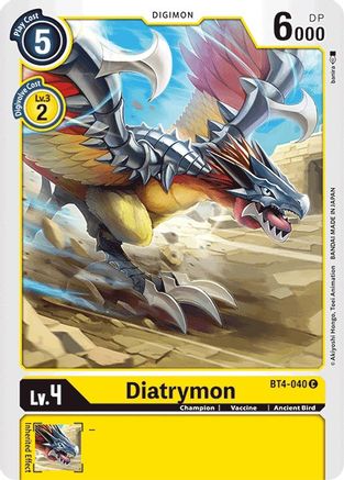 Diatrymon (BT4-040) - Great Legend - Premium Digimon Single from Bandai - Just $0.08! Shop now at Game Crave Tournament Store