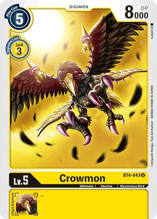 Crowmon (BT4-043) - Great Legend - Premium Digimon Single from Bandai - Just $0.08! Shop now at Game Crave Tournament Store