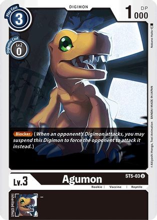 Agumon (ST5-03) - Starter Deck 05: Machine Black - Premium Digimon Single from Bandai - Just $0.25! Shop now at Game Crave Tournament Store
