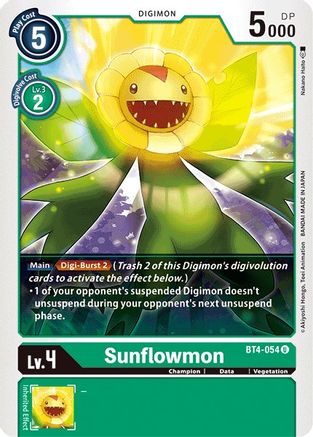 Sunflowmon (BT4-054) - Great Legend - Premium Digimon Single from Bandai - Just $0.25! Shop now at Game Crave Tournament Store