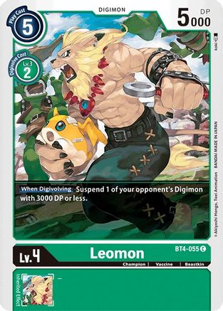 Leomon (BT4-055) - Great Legend - Premium Digimon Single from Bandai - Just $0.08! Shop now at Game Crave Tournament Store