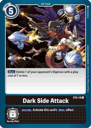 Dark Side Attack (ST5-16) - Starter Deck 05: Machine Black - Premium Digimon Single from Bandai - Just $0.08! Shop now at Game Crave Tournament Store