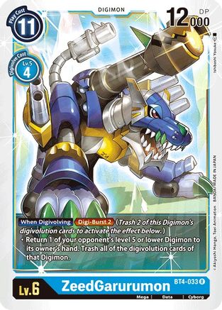 ZeedGarurumon (BT4-033) - Great Legend - Premium Digimon Single from Bandai - Just $0.08! Shop now at Game Crave Tournament Store