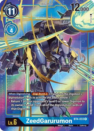 ZeedGarurumon (Alternate Art) (BT4-033) - Great Legend Foil - Premium Digimon Single from Bandai - Just $0.31! Shop now at Game Crave Tournament Store