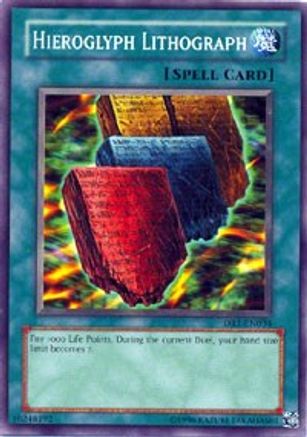 Hieroglyph Lithograph (DR1-EN034) - Dark Revelation Volume 1 Unlimited - Premium Yugioh Single from Konami - Just $0.25! Shop now at Game Crave Tournament Store
