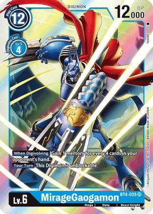 MirageGaogamon (BT4-035) - Great Legend Foil - Premium Digimon Single from Bandai - Just $0.08! Shop now at Game Crave Tournament Store