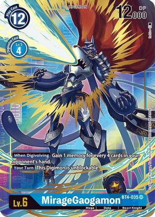 MirageGaogamon (Alternate Art) (BT4-035) - Great Legend Foil - Premium Digimon Single from Bandai - Just $0.57! Shop now at Game Crave Tournament Store