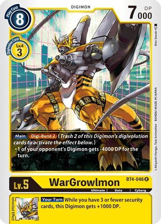 WarGrowlmon (BT4-046) - Great Legend - Premium Digimon Single from Bandai - Just $0.08! Shop now at Game Crave Tournament Store