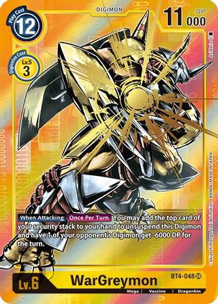WarGreymon (Alternate Art) (BT4-048) - Great Legend Foil - Premium Digimon Single from Bandai - Just $0.73! Shop now at Game Crave Tournament Store