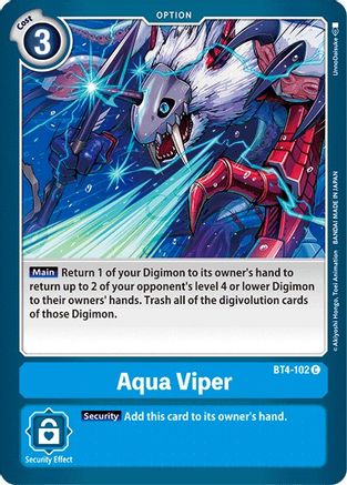 Aqua Viper (BT4-102) - Great Legend - Premium Digimon Single from Bandai - Just $0.08! Shop now at Game Crave Tournament Store