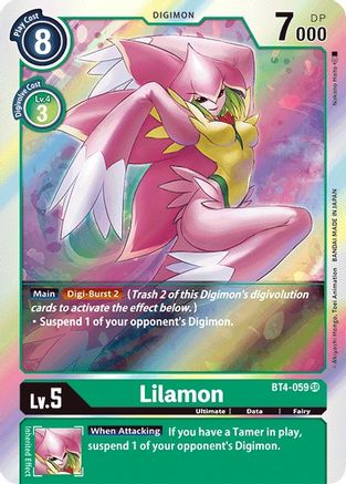 Lilamon (BT4-059) - Great Legend Foil - Premium Digimon Single from Bandai - Just $0.26! Shop now at Game Crave Tournament Store