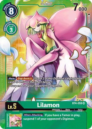 Lilamon (Alternate Art) (BT4-059) - Great Legend Foil - Premium Digimon Single from Bandai - Just $0.42! Shop now at Game Crave Tournament Store