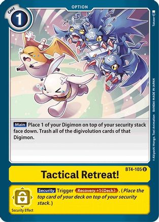 Tactical Retreat! (BT4-105) - Great Legend - Premium Digimon Single from Bandai - Just $0.25! Shop now at Game Crave Tournament Store